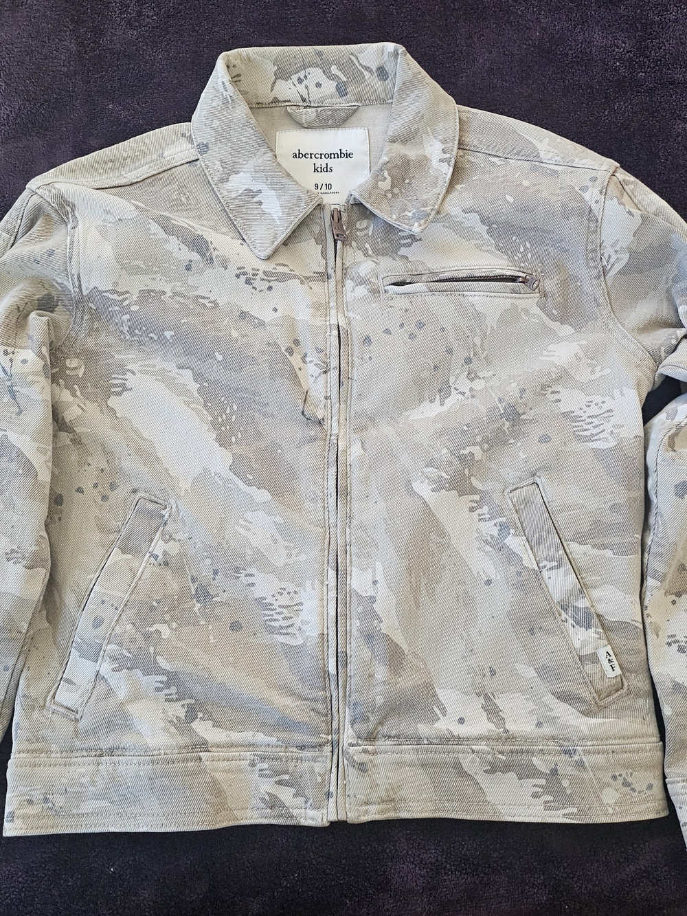 abercrombie kids Tan and Gray Camo Zip Jacket